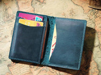 Blue Genuine Leather Wallet & Card Holder